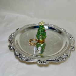 Glass Christmas Tree Ring Holder | Cute Ring Dish| Ring Display |Christmas Decor Gift | Ring Organizer |Handmade Glass Decor |jewelry Holder