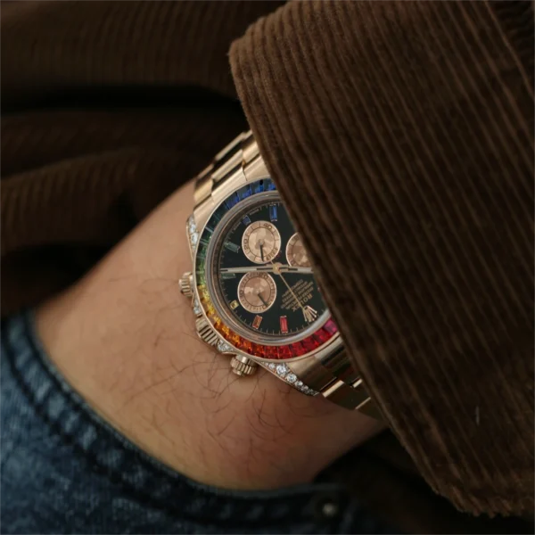 Rolex 116595 RBOW Cosmograph Daytona Rainbow 18k Rose Gold - Image 6