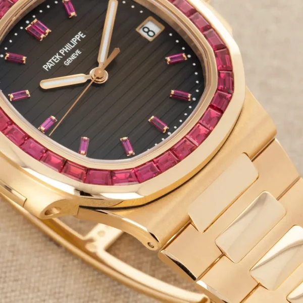 AAAAA-Patek Philippe Nautilus Rose Gold Brown Ruby Dial 40mm Ruby Bezel 5723/112R-001 - BRAND NEW - Image 4