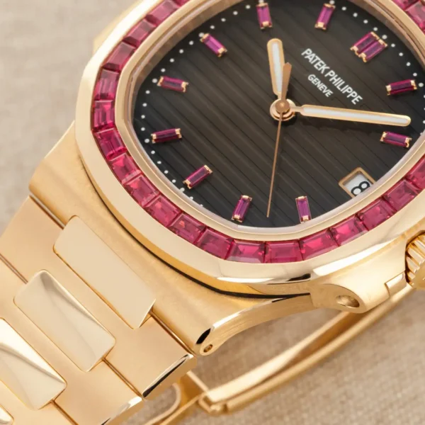 AAAAA-Patek Philippe Nautilus Rose Gold Brown Ruby Dial 40mm Ruby Bezel 5723/112R-001 - BRAND NEW - Image 3