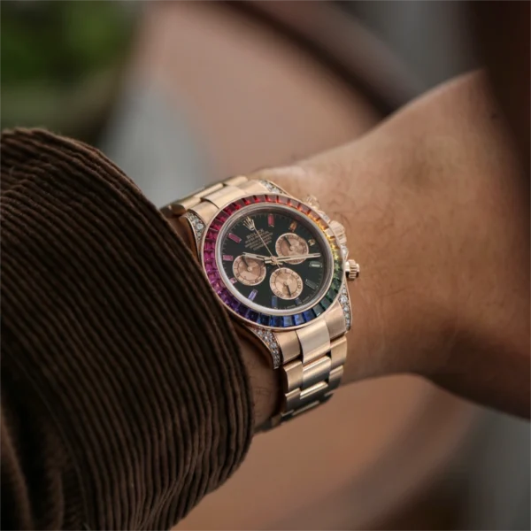 Rolex 116595 RBOW Cosmograph Daytona Rainbow 18k Rose Gold - Image 8