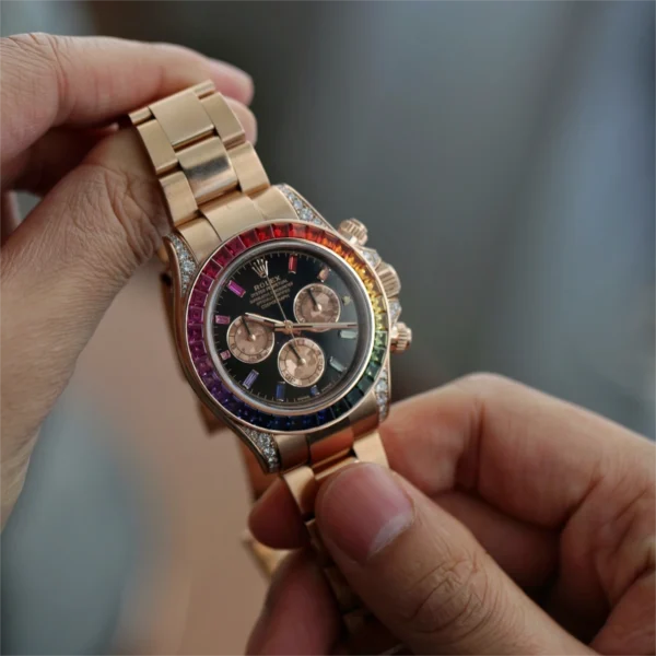 Rolex 116595 RBOW Cosmograph Daytona Rainbow 18k Rose Gold - Image 9